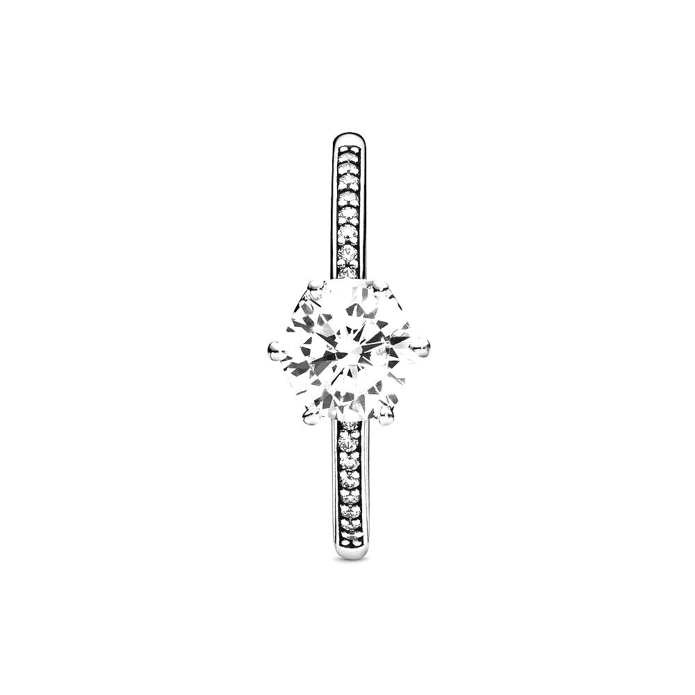 Pandora Transparante Sprankelende Kroon Ring zilver - 198289CZ