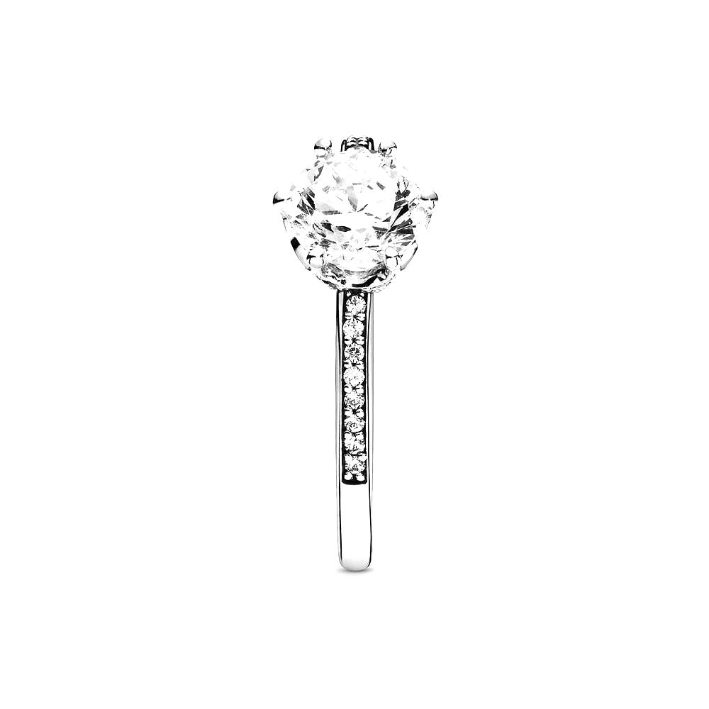 Pandora Transparante Sprankelende Kroon Ring zilver - 198289CZ