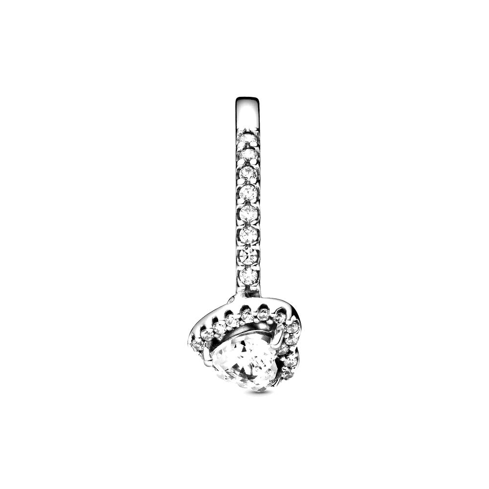 Pandora Verhoogd Hart Ring zilver wit - 198421C01