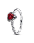 Pandora Sparkling Red Elevated Heart Ring 198421C02, exclusief en kwalitatief hoogwaardig. Ontdek nu!