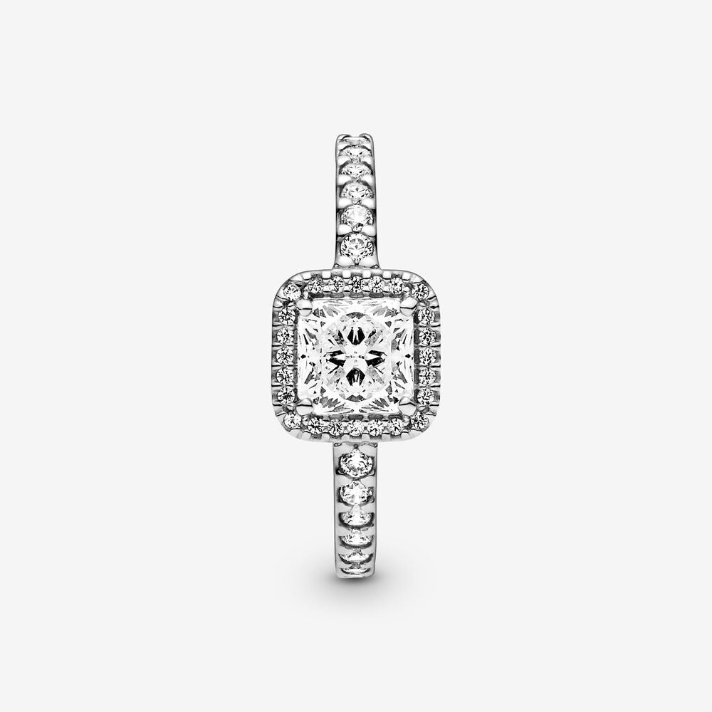 Pandora Square Sparkle Halo Ring zilver - 198863C01