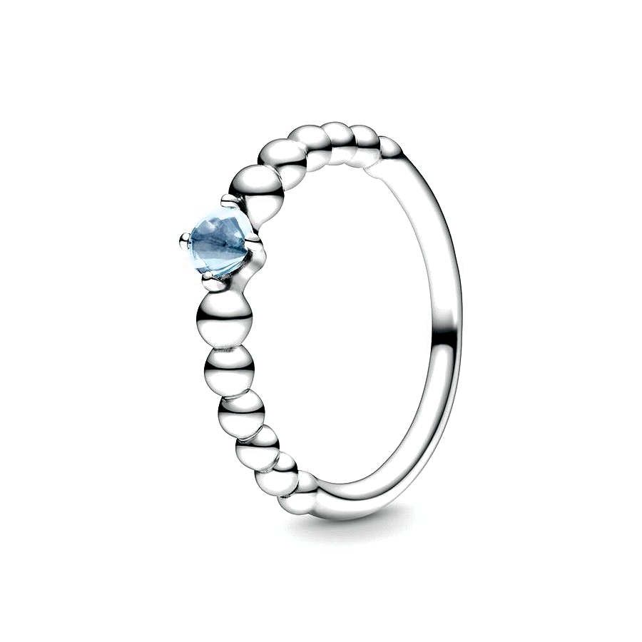Pandora Aquablauwe Kralenring zilver - 198867C01