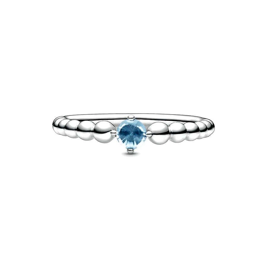 Pandora Aquablauwe Kralenring zilver - 198867C01