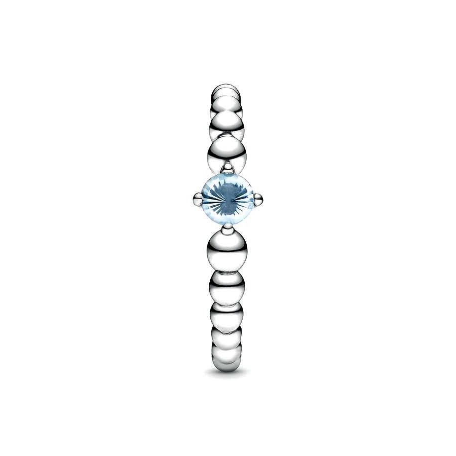 Pandora Aquablauwe Kralenring zilver - 198867C01