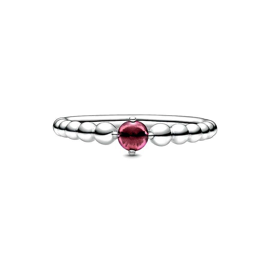 Pandora Juli Geboortesteen Vuurrode Kralenring zilver - 198867C02
