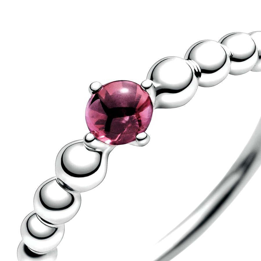 Pandora Juli Geboortesteen Vuurrode Kralenring zilver - 198867C02