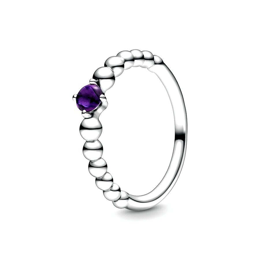 Pandora Paarse Kralenring zilver kristal - 198867C03