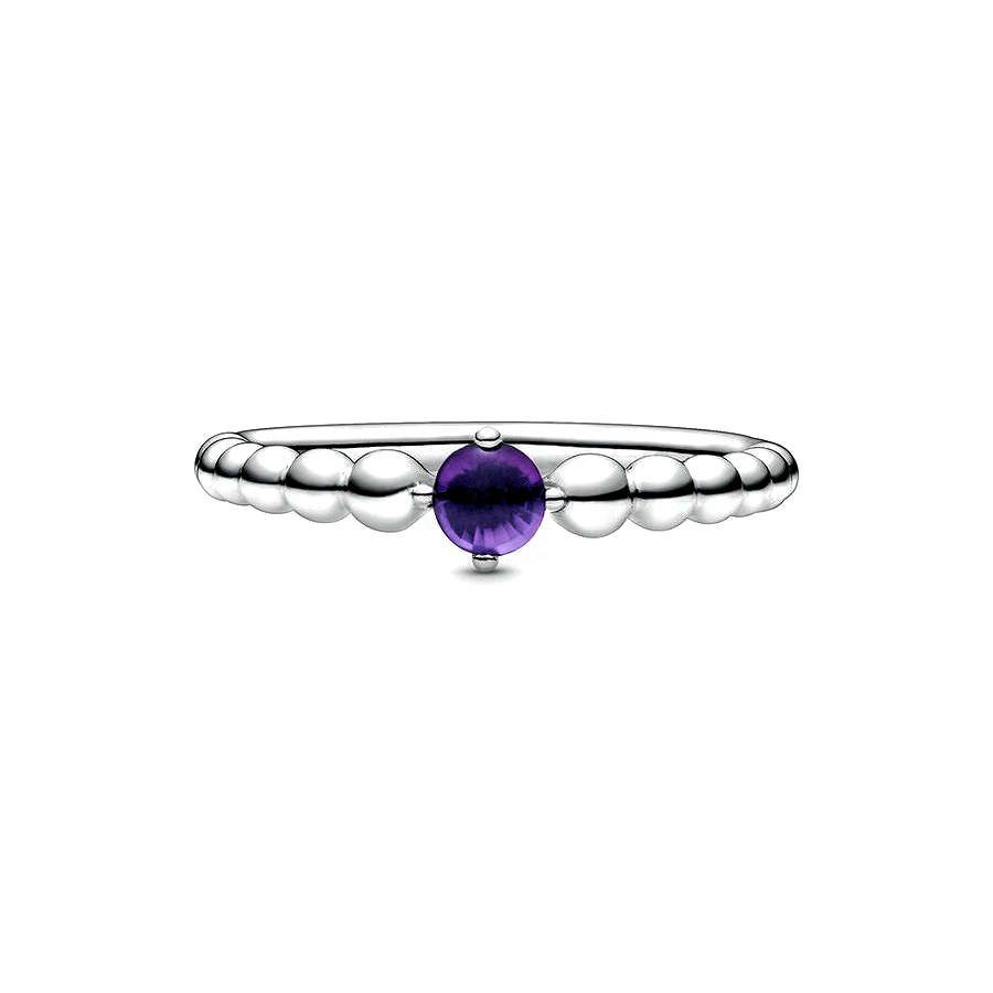Pandora Paarse Kralenring zilver kristal - 198867C03