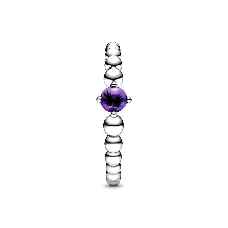 Pandora Paarse Kralenring zilver kristal - 198867C03