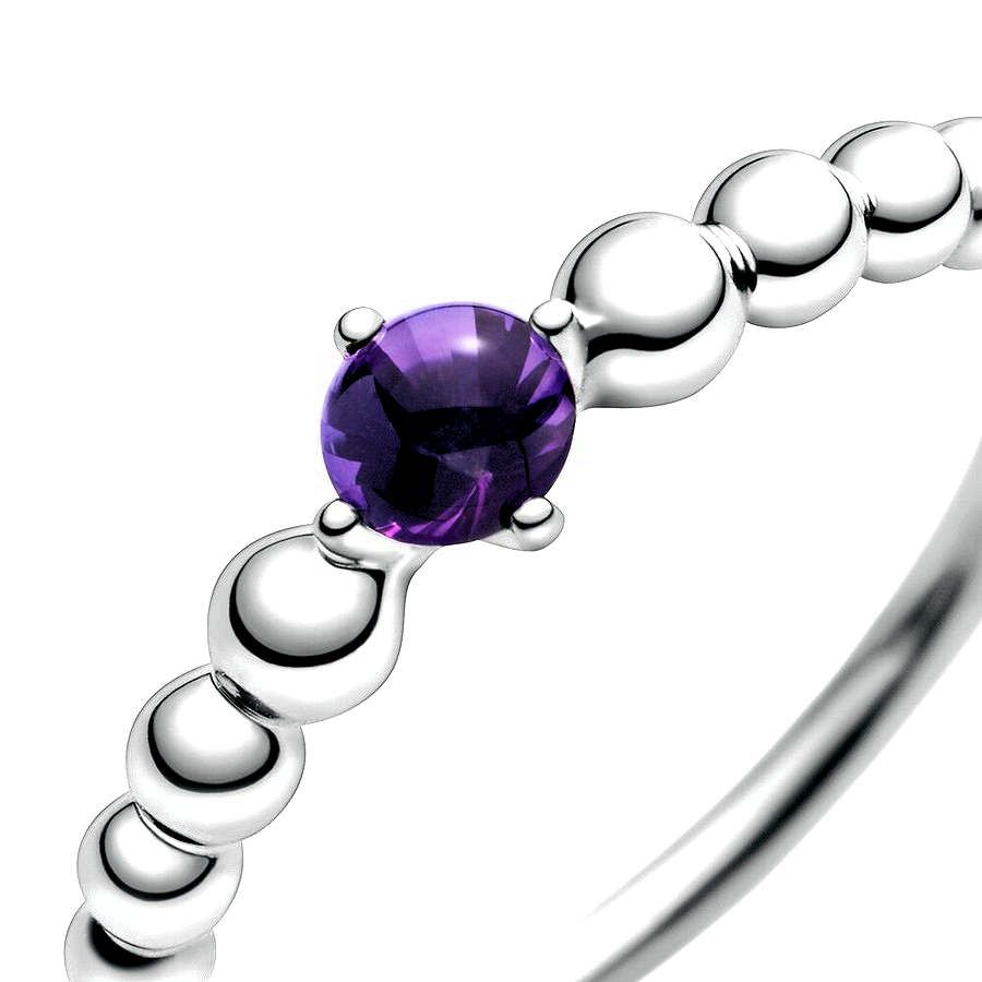 Pandora Paarse Kralenring zilver kristal - 198867C03