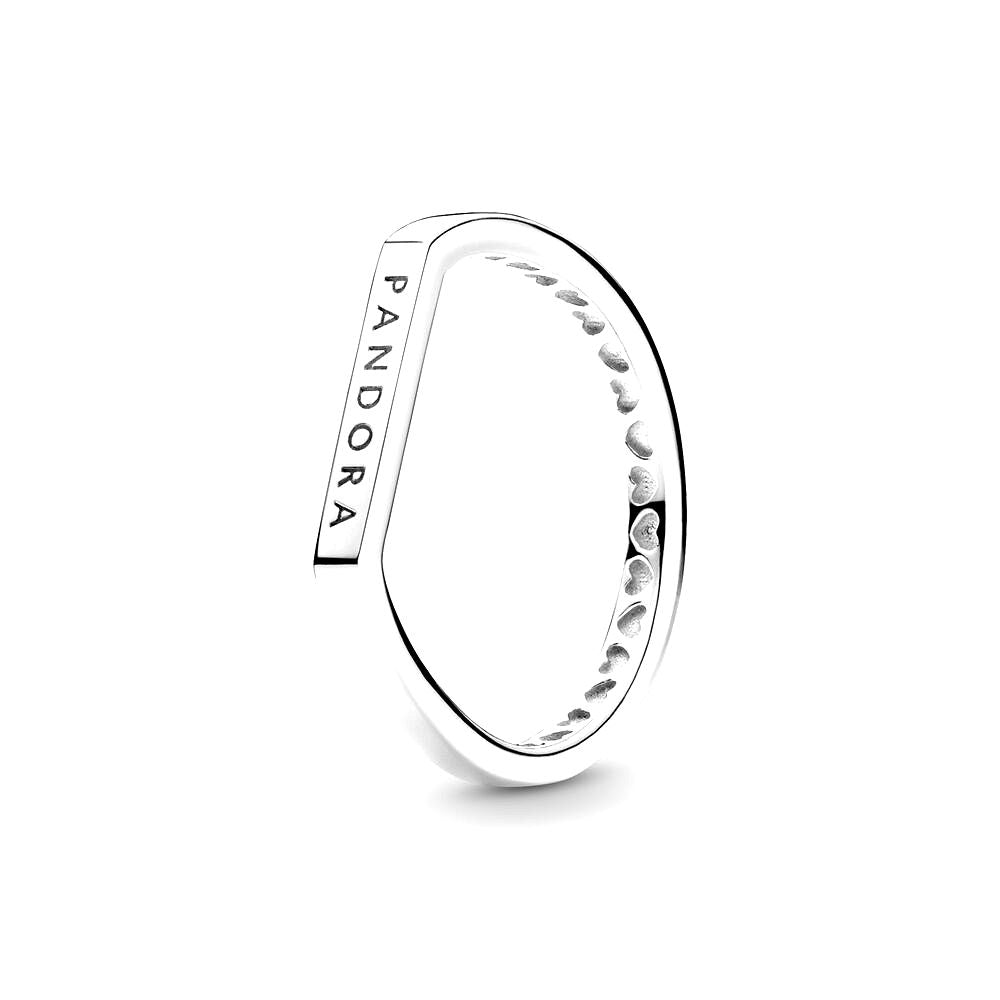 Pandora Stapelring met Logobalkje zilver - 199048C00