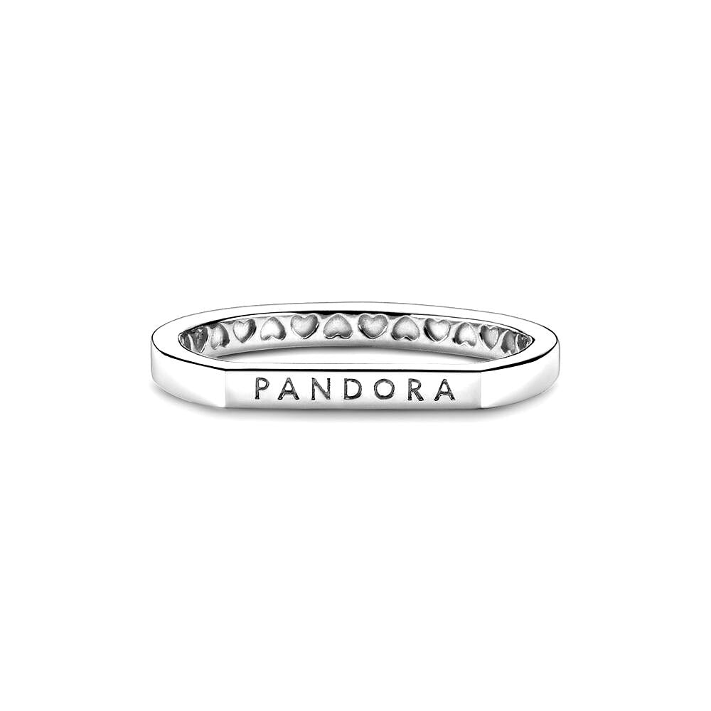 Pandora Stapelring met Logobalkje zilver - 199048C00