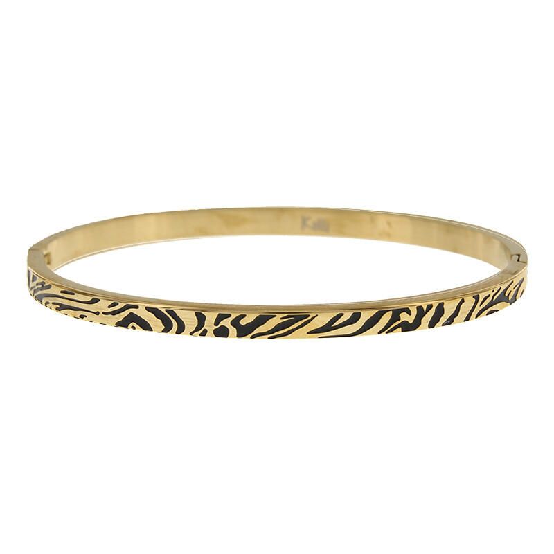 Kalli Kalli Sophia Tijgerprint Armband 2163G - Zilverkleurig 58 mm