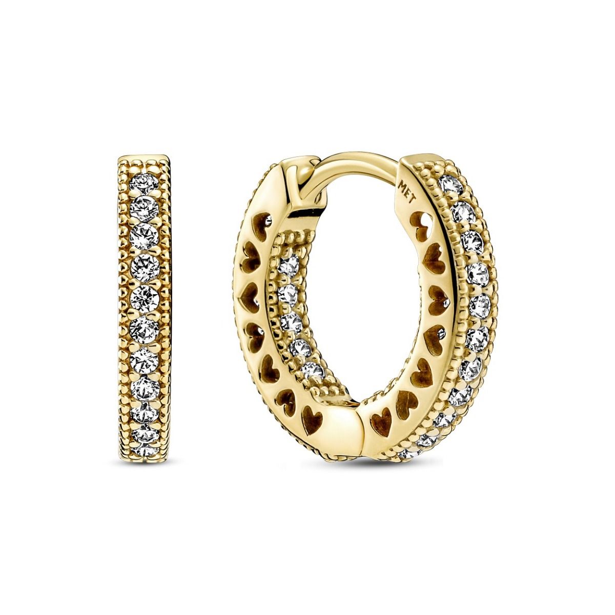 Pandora Pavé Hart Oorbellen goudverguld - 266317C01