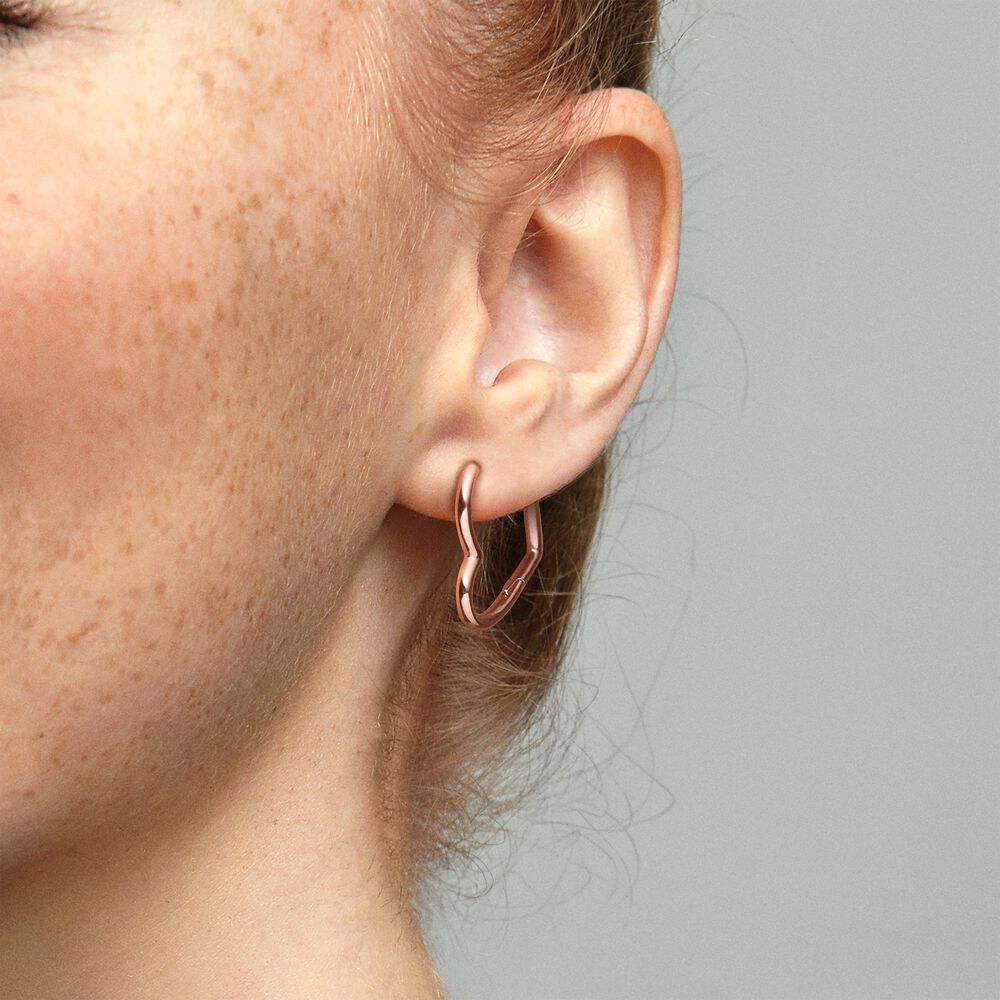 Pandora Asymmetrisch hartoorbellen roségoudverguld - 288307