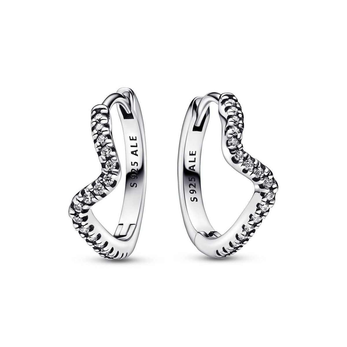 Pandora Sparkling Wave Hoop Earrings 292545C01, exclusief en kwalitatief hoogwaardig. Ontdek nu!