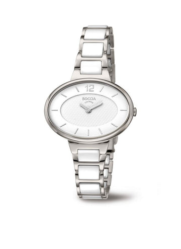 Boccia Titanium 3261-05 horloge - Keramiek - Wit en zilverkleurig - 34 mm, exclusief en kwalitatief hoogwaardig. Ontdek nu!