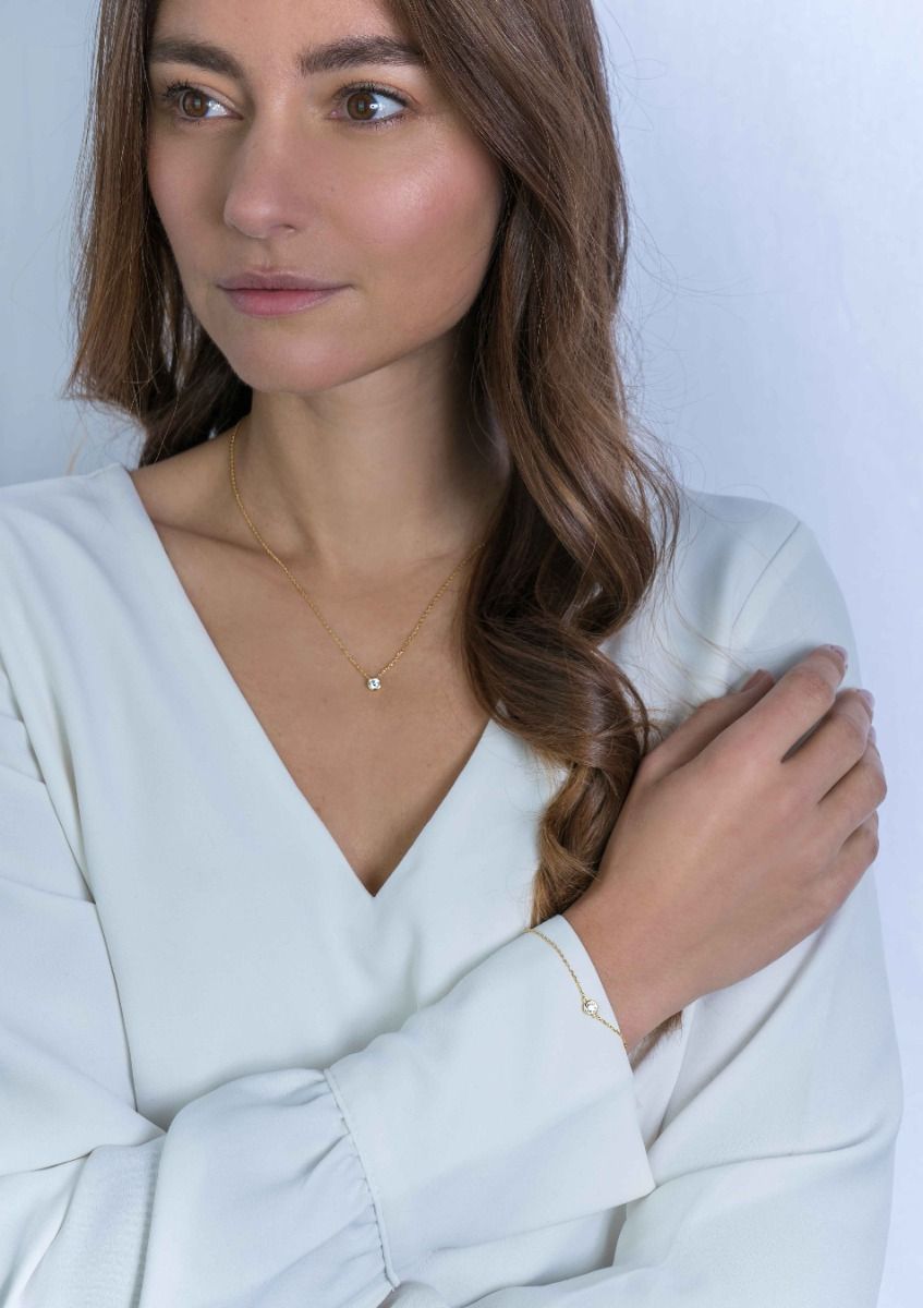 ZINZI Zilveren Ketting met Witte Zirkonia - ZIC1393Y