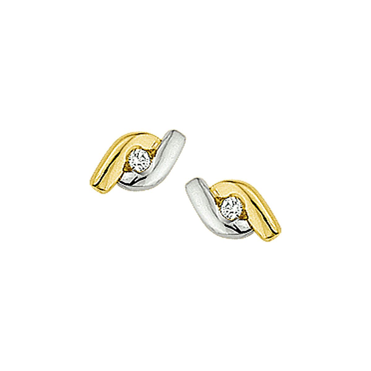 Fantasy Collection Oorbellen zirkonia 14K bicolor goud