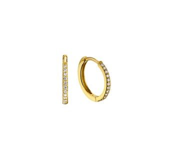 Fantasy Collection Oorbellen zirkonia 1,5 mm vlak 14K geelgoud - PSN4017266
