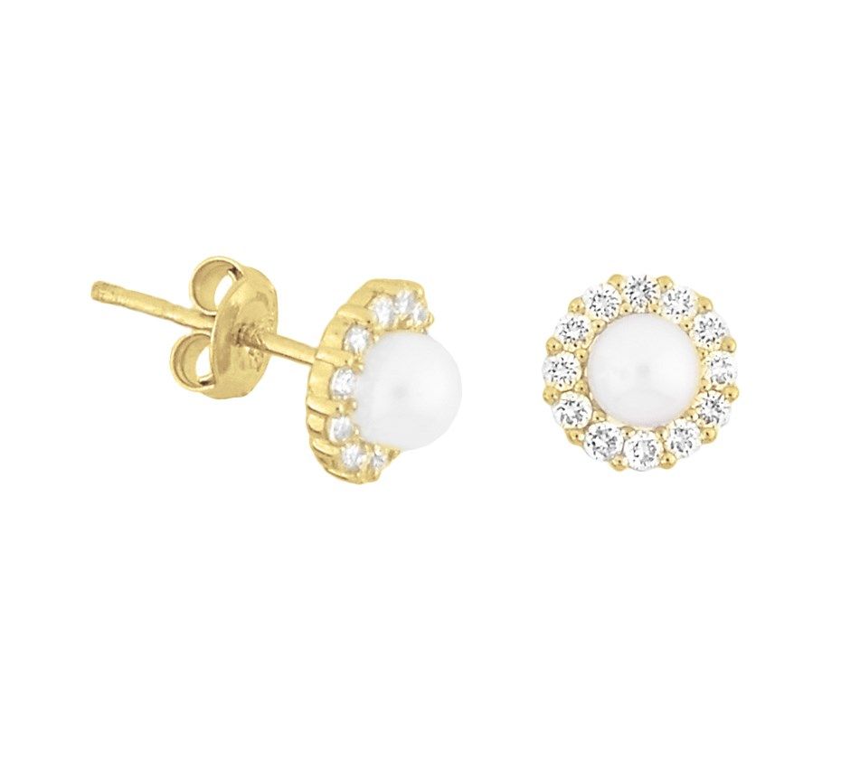 Oorknoppen parel en zirkonia - PSN4018299, exclusief en kwalitatief hoogwaardig. Ontdek nu!