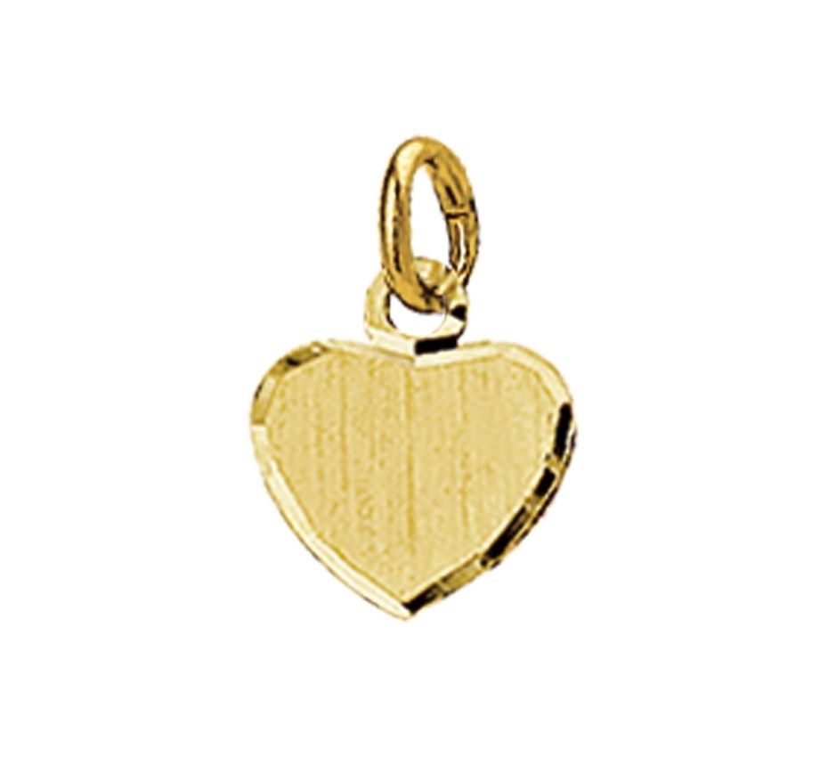 Fantasy Collection Graveerhartje mat gediamanteerd 14K geelgoud hanger - PSN4018343