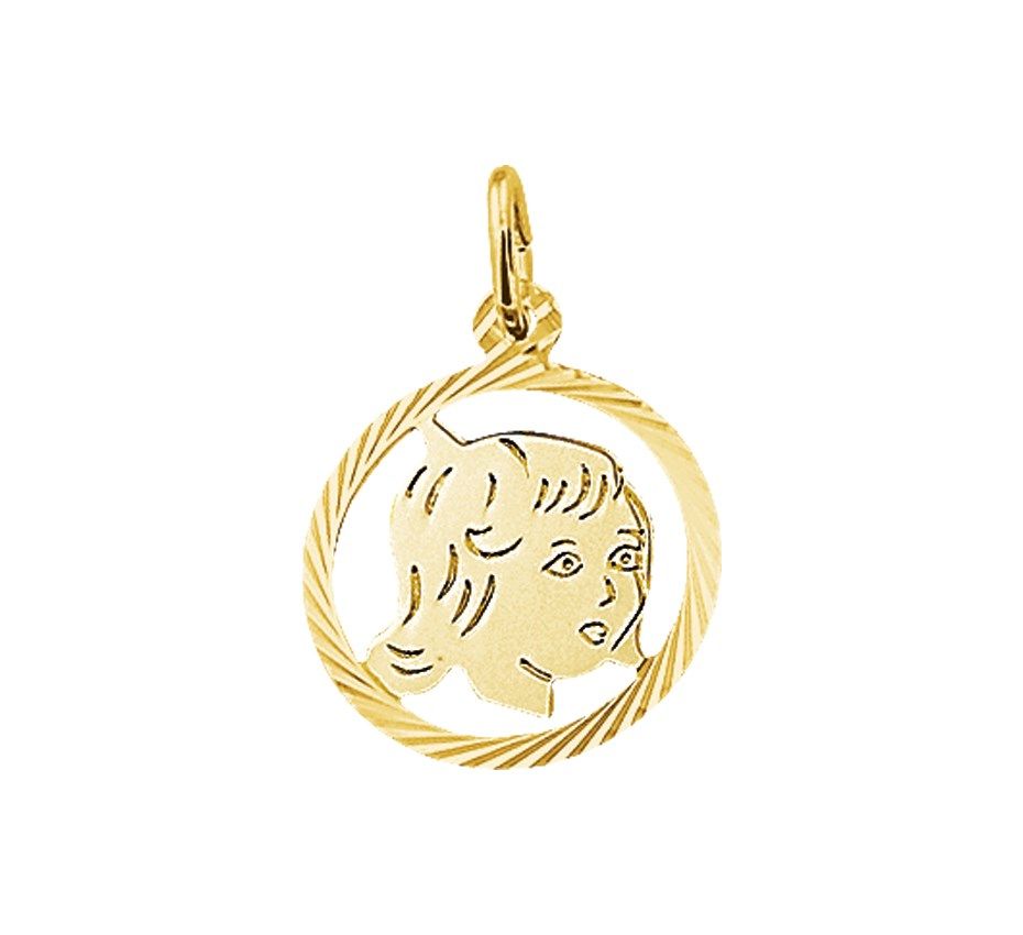 Fantasy Collection Hanger meisje gediamanteerd 16 mm 14K geelgoud - PSN4018363