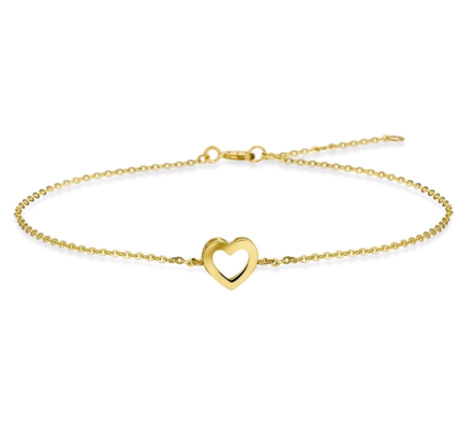Fantasy Collection Armband hartje 16,5 - 17,5 - 18,5 cm 14K geelgoud - PSN4018463