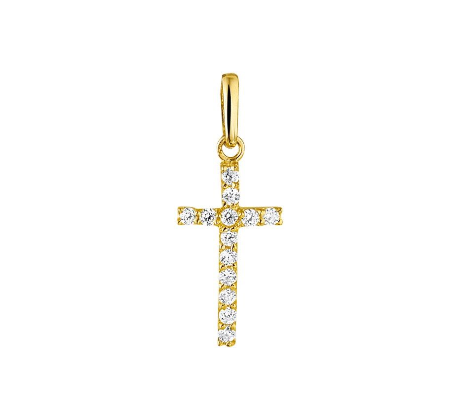 Fantasy Collection Hanger kruis zirkonia 14K geelgoud - PSN4018483