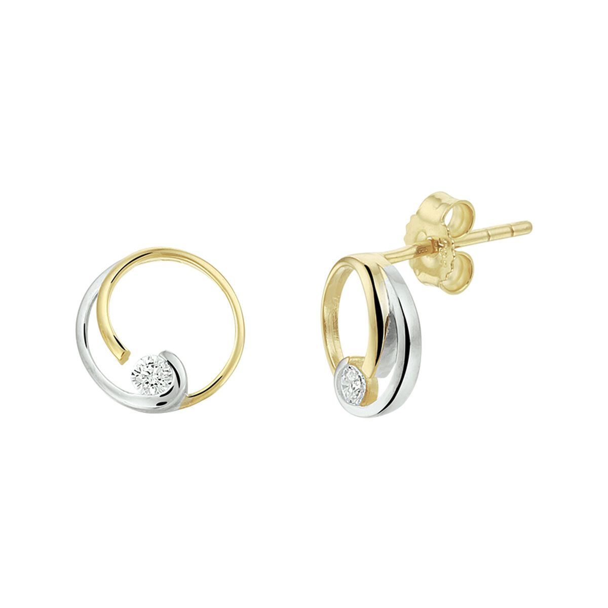 Fantasy Collection Oorbellen zirkonia 14K bicolor goud