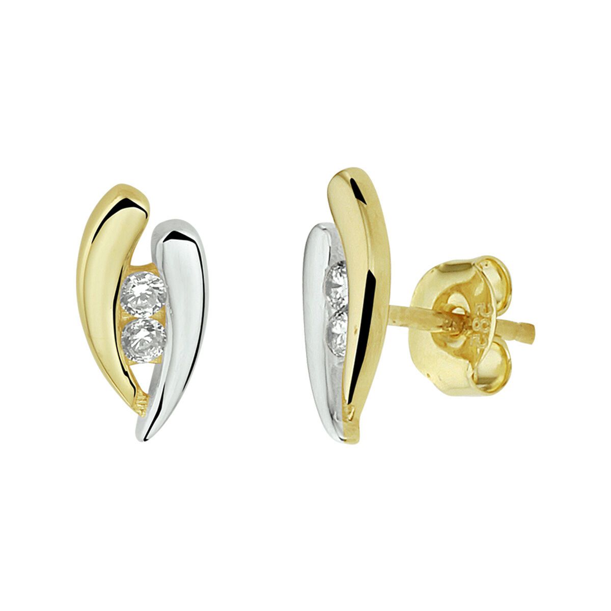 Fantasy Collection Oorbellen zirkonia 14K bicolor goud