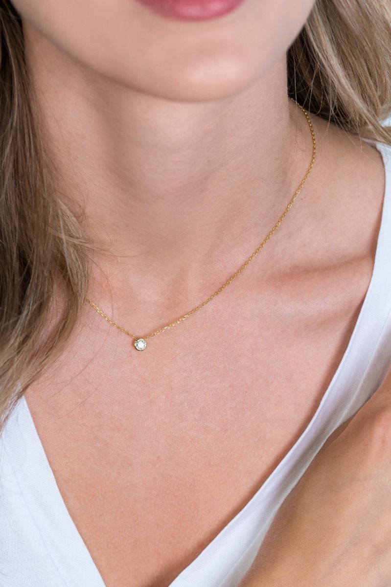 ZINZI Zilveren Ketting met Witte Zirkonia - ZIC1393Y