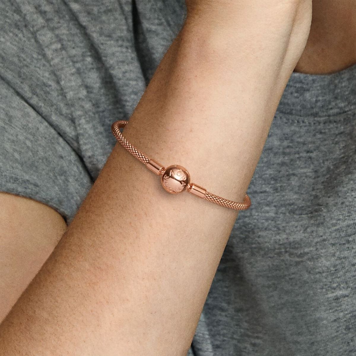 Pandora Moments Mesh Armband 586543 Stijlvolle Rosegoud Vergulde Armband voor Jouw Bedelcollectie PansiteNederland