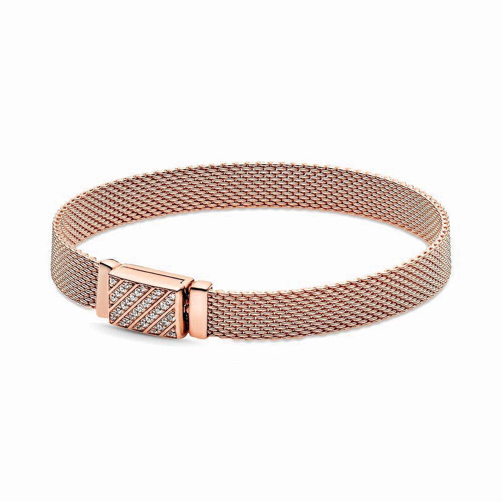 Pandora Reflexions Long Clasp Pavé Bracelet roségoudverguld - 589358C01