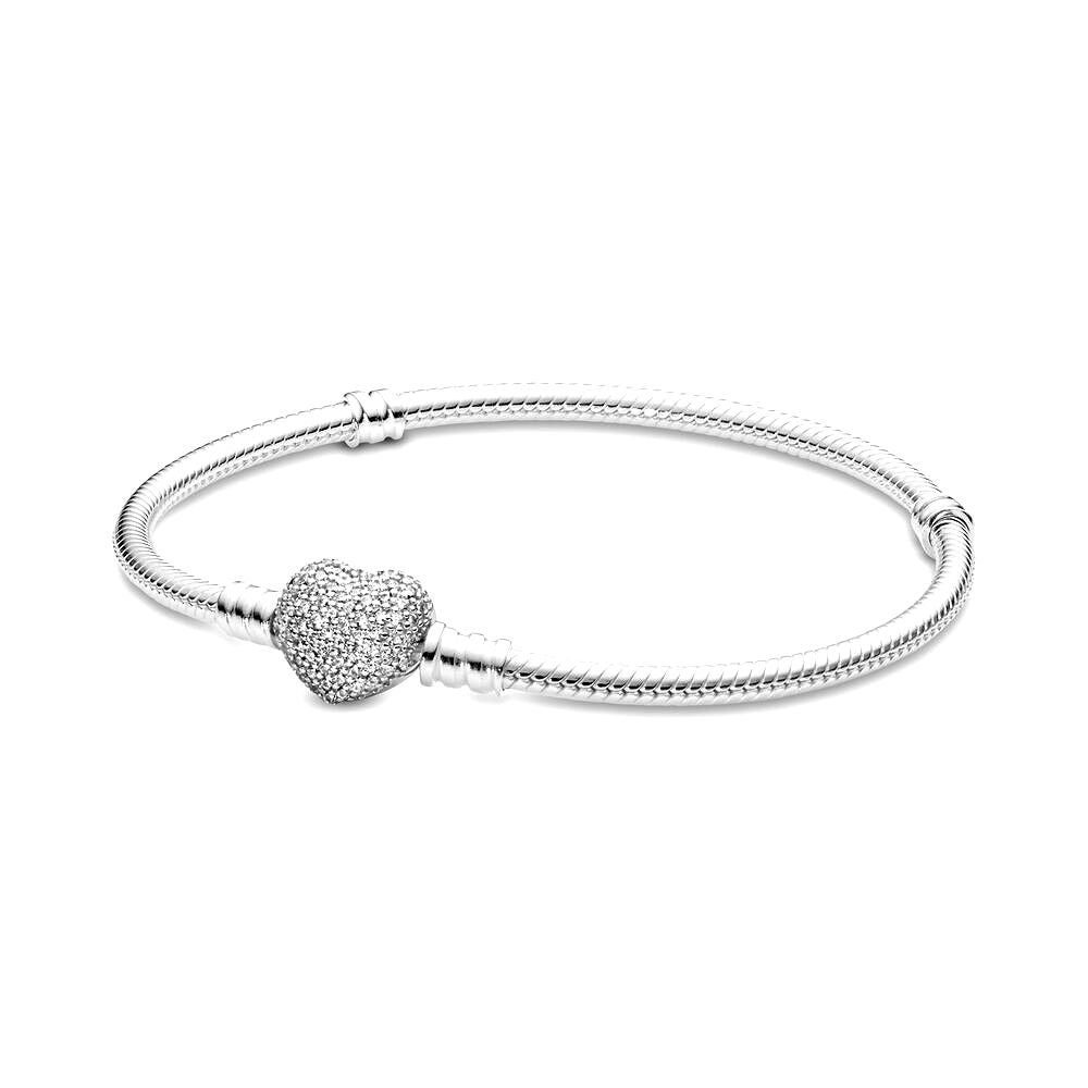 Pandora Moments Sprankelende Snake Chain Armband met Hartsluiting 590727CZ, exclusief en kwalitatief hoogwaardig. Ontdek nu!