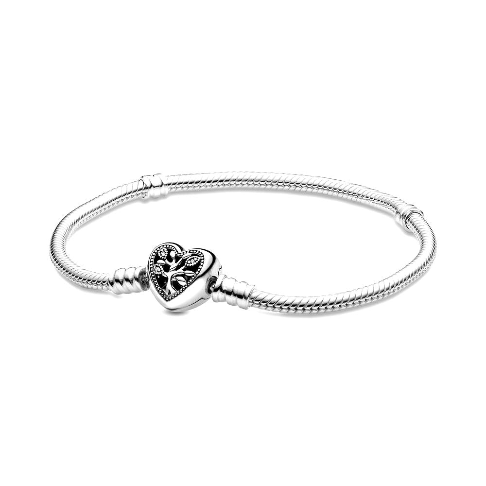 Pandora Moments Stamboom Snake Chain Armband met Hartsluiting 598827C01, exclusief en kwalitatief hoogwaardig. Ontdek nu!