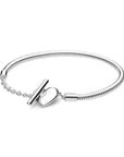 Pandora Moments Heart T-Bar Snake Chain Bracelet 599285C00, exclusief en kwalitatief hoogwaardig. Ontdek nu!