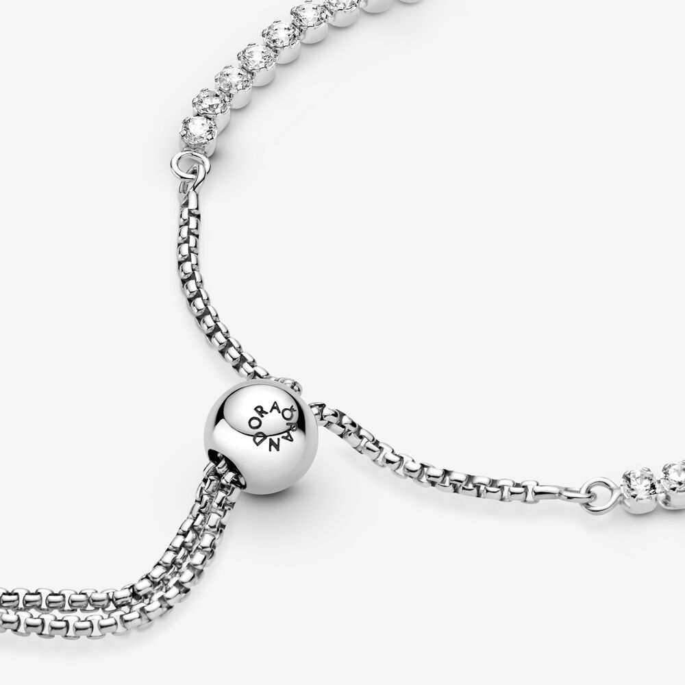 Pandora Sprankelende Sliding Tennis Armband zilver - 599375C01