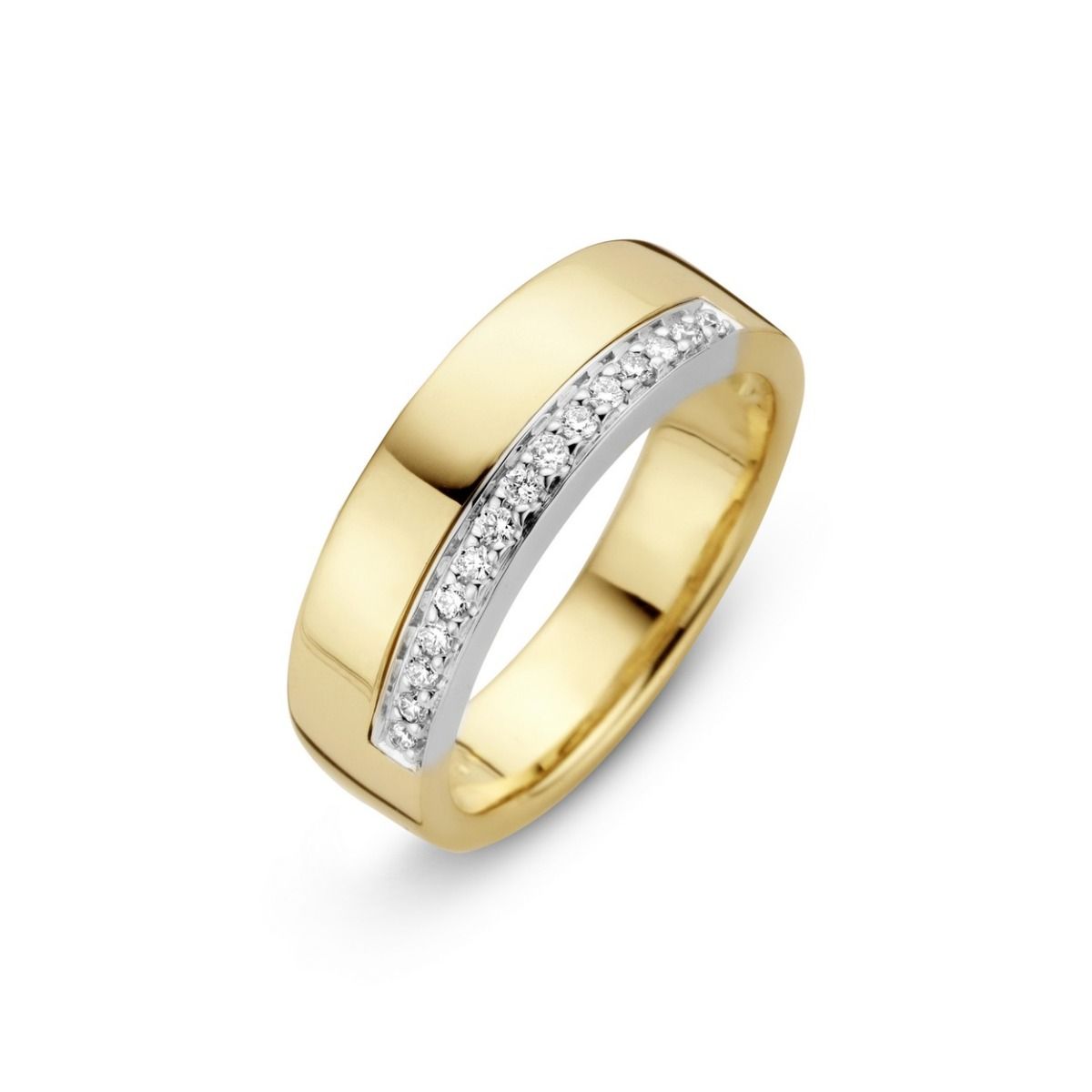 Briljant 14K Bicolor Goud Diamant Ring 0.15 ct
