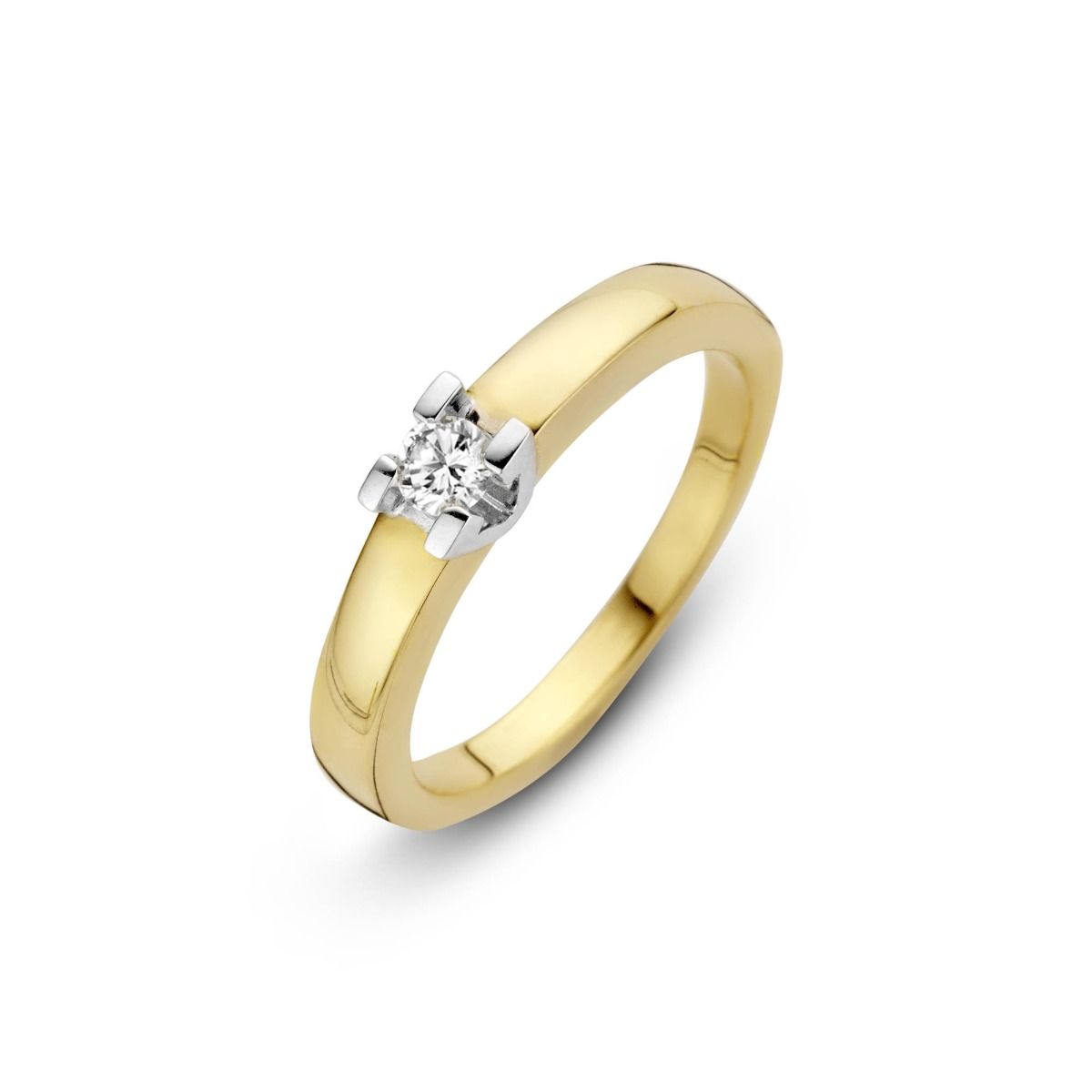 Briljant 14K Geelgoud VOLONTA Diamant Ring 1 x 0.15 ct