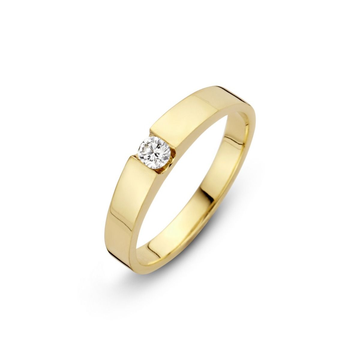 Briljant 14K Geelgoud Stretto Diamant Ring 1 x 0.22 ct