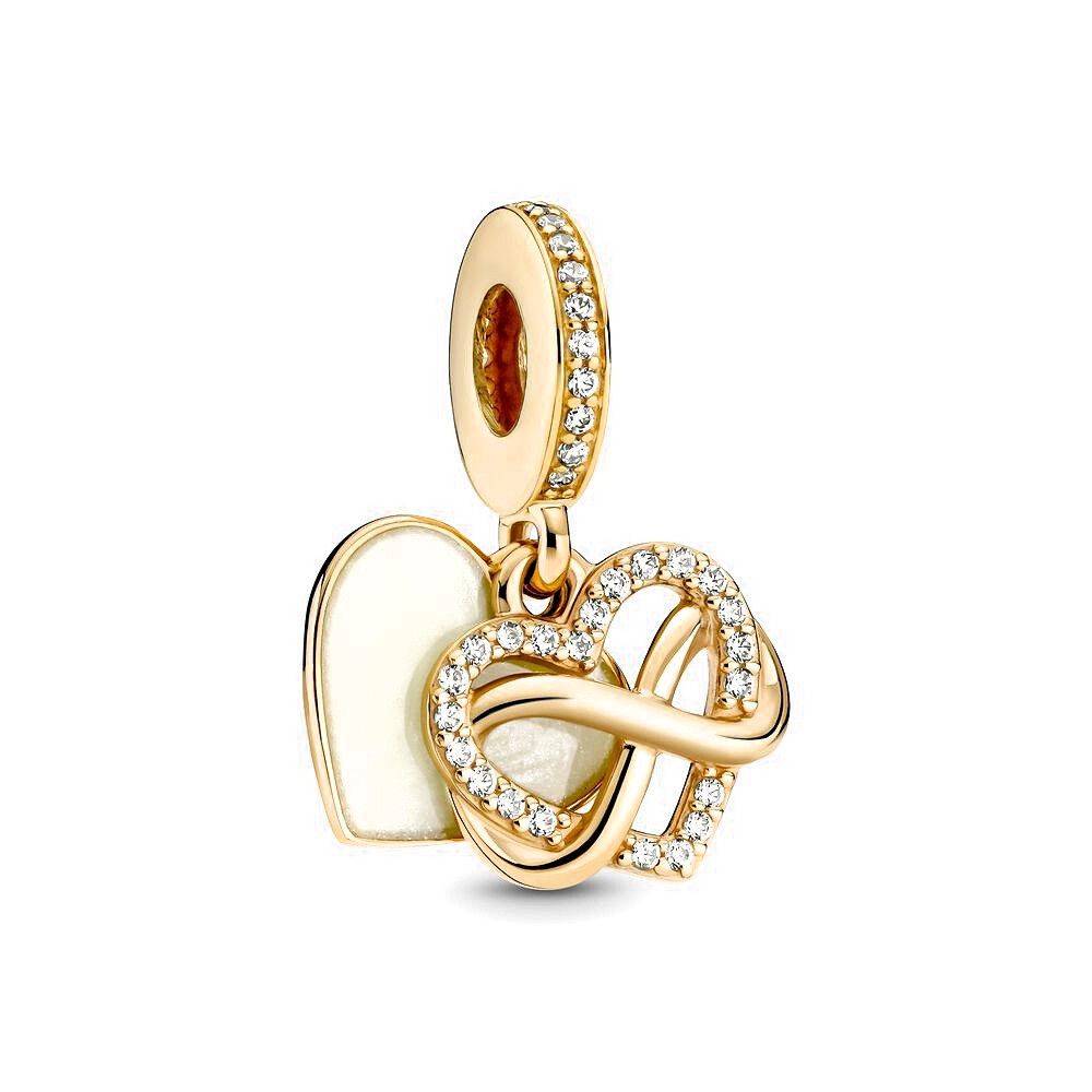 Pandora bedel 14k Goud Sparkling Infinity Heart Hangende Bedel 759516C01, exclusief en kwalitatief hoogwaardig. Ontdek nu!