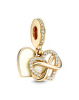 Pandora bedel 14k Goud Sparkling Infinity Heart Hangende Bedel 759516C01, exclusief en kwalitatief hoogwaardig. Ontdek nu!