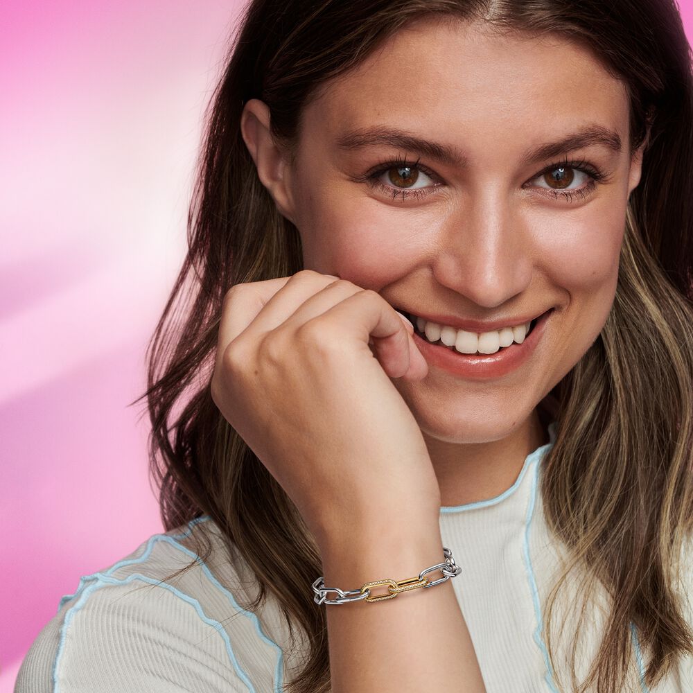 Pandora ME Styling Pavé Double Link goudverguld bedel - 769660C01