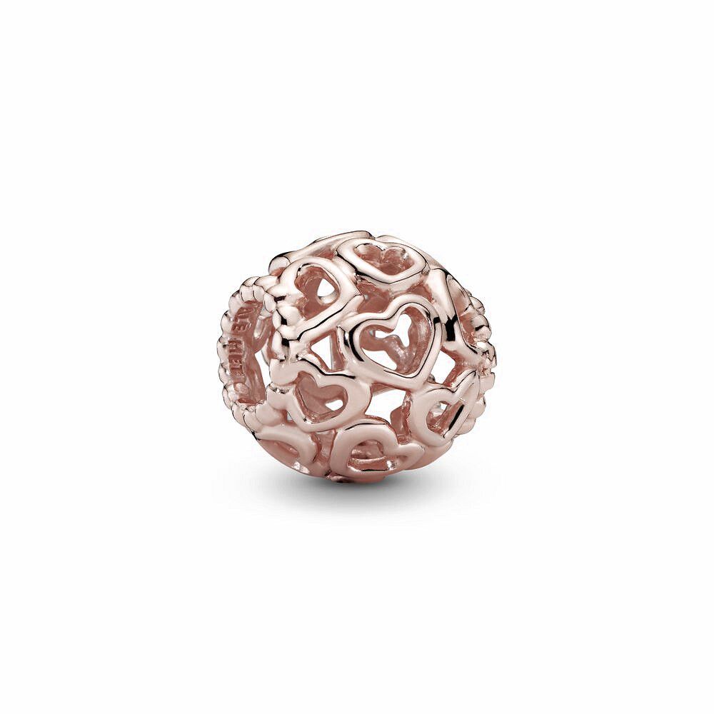 Pandora Overal Harten Bedel roségoudverguld - 780964