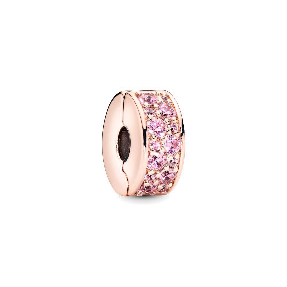 Pandora Pink Pavé Clip Charm roségoudverguld - 781817PCZ