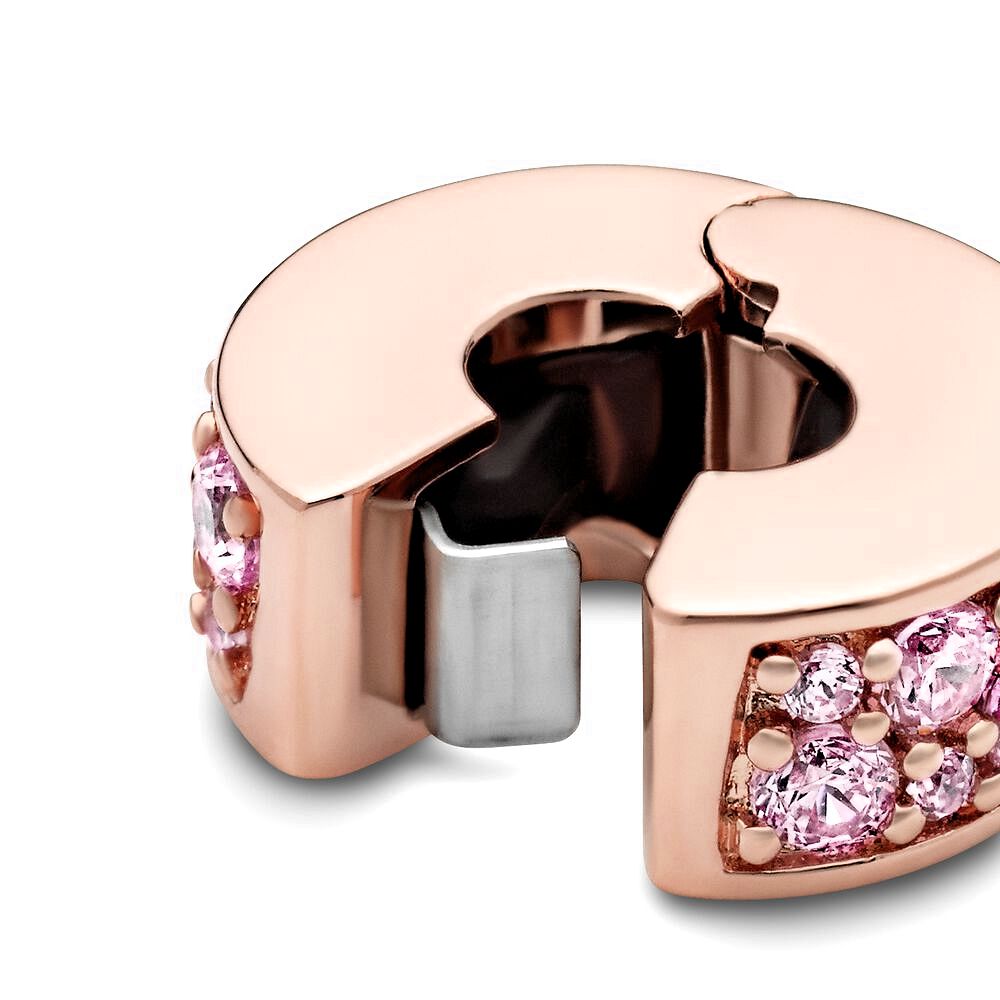 Pandora Pink Pavé Clip Charm roségoudverguld - 781817PCZ