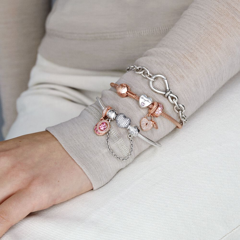 Pandora Pink Pavé Clip Charm roségoudverguld - 781817PCZ