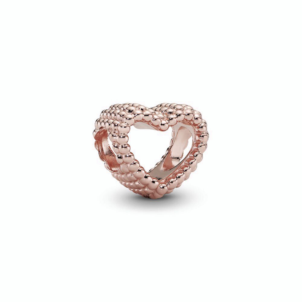 Pandora Met Kralen Bezet Open Hart Bedel roségoudverguld - 787516