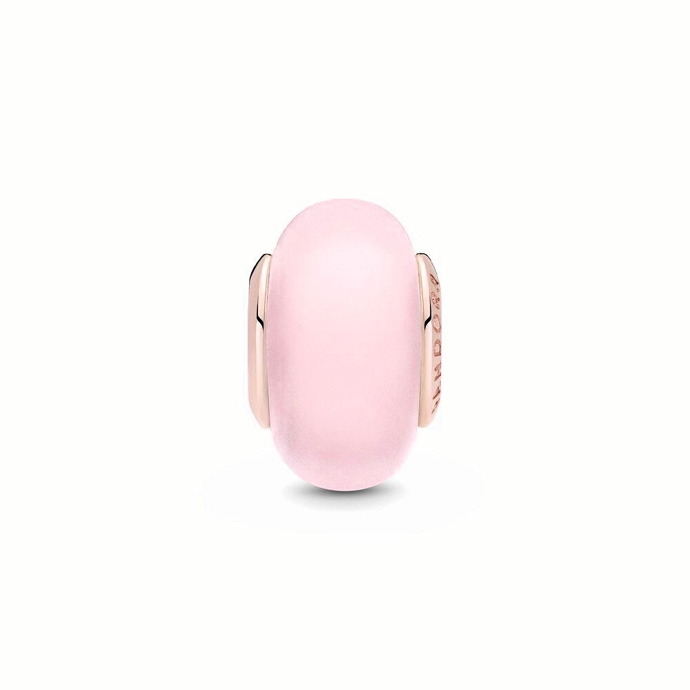Pandora Matte Pink Murano Glass Charm roségoudverguld - 789421C00